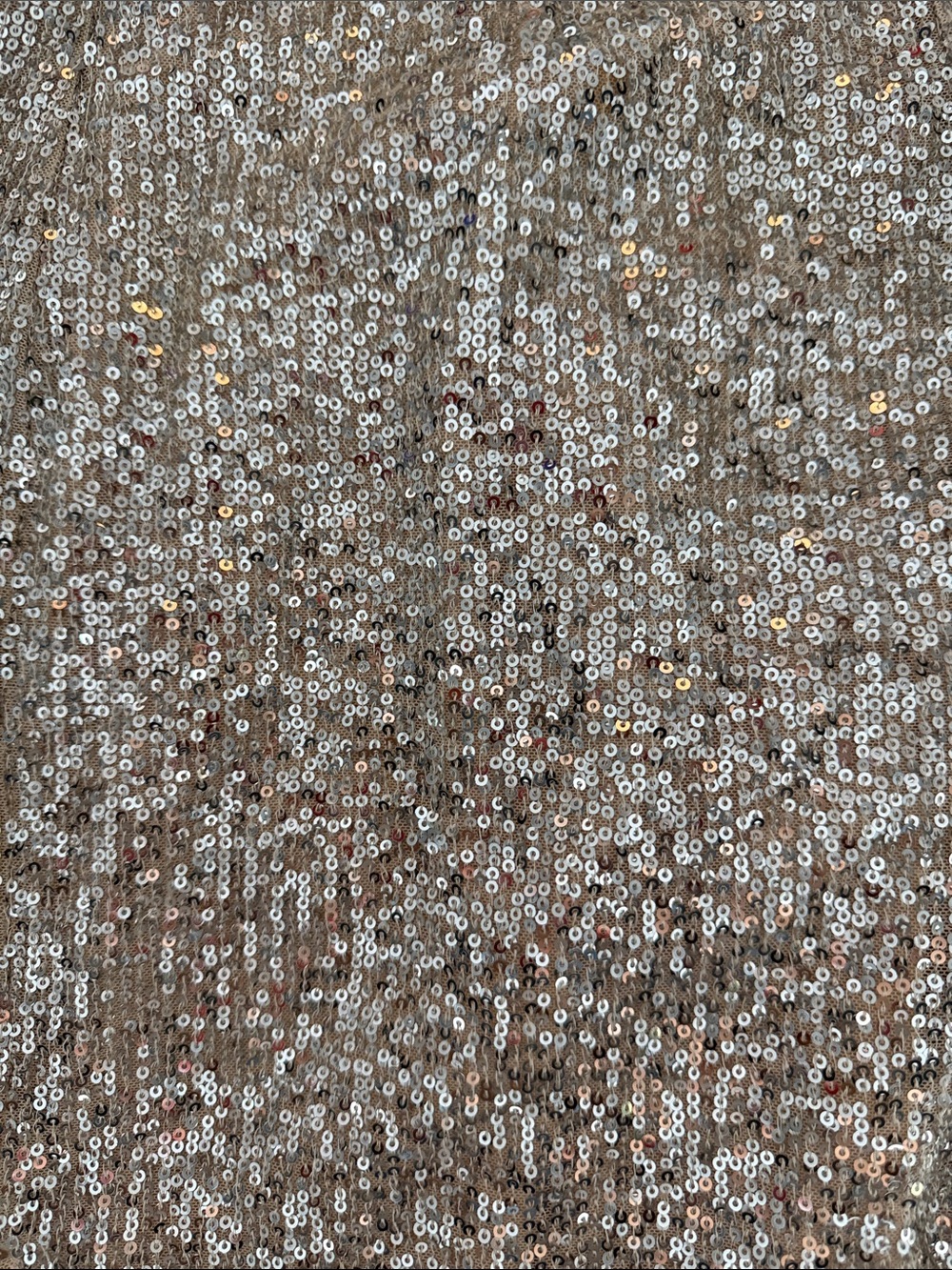 Sequin Champagne Jumpsuit, Slit Wide Leg, L - Picture 7 of 7